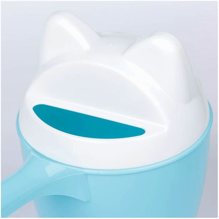 Картинка Ковш для купания и мытья головы, банный ковшик, хозяйственный «Котофей», 1 литр, цвет голубой (№2875420) от магазина Мир детей Товары для Новорожденных