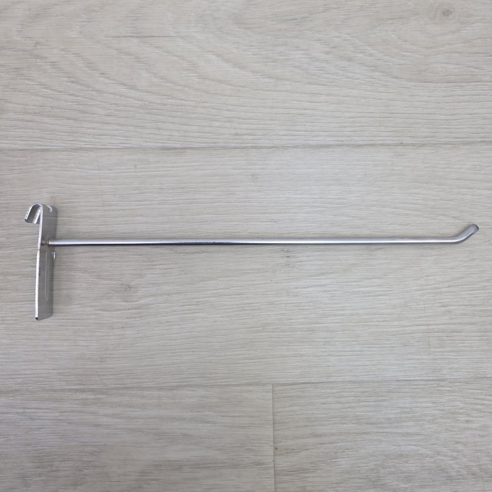 № Кр-один-30х Крючок (кронштейн) на торговую решетку (длина 30 см) хром