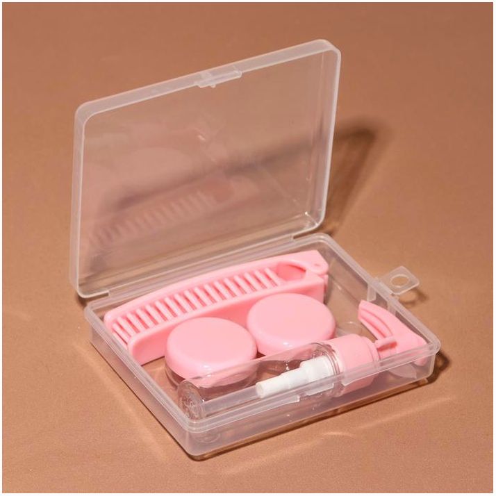 Картинка Набор для хранения в футляре, 5 предметов, цвет розовый (№4437618) от магазина Мир детей Товары для Новорожденных