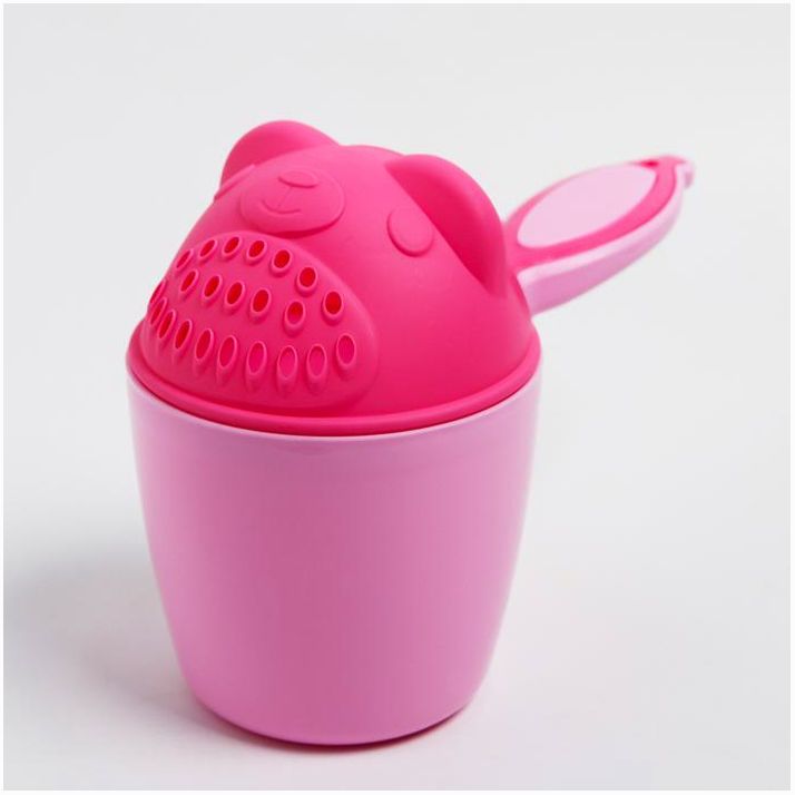 Ковш для купания и мытья головы, детский банный ковшик, хозяйственный «Мишка», 600 мл., цвет розовый артикул анонс 4350280