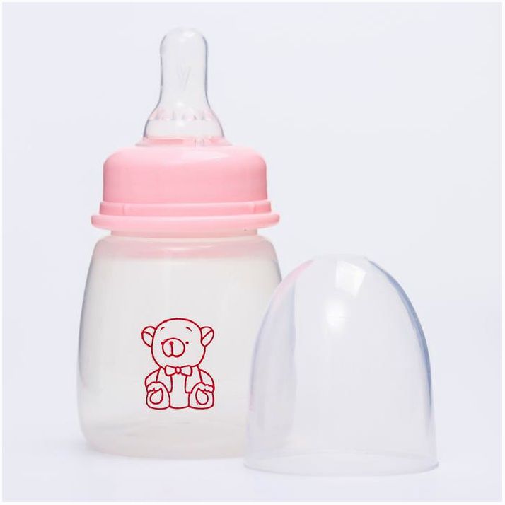 № 4729890 Бутылочка «Мишка малыш», классическое горло, 80 мл., от 0 мес., цвет розовый