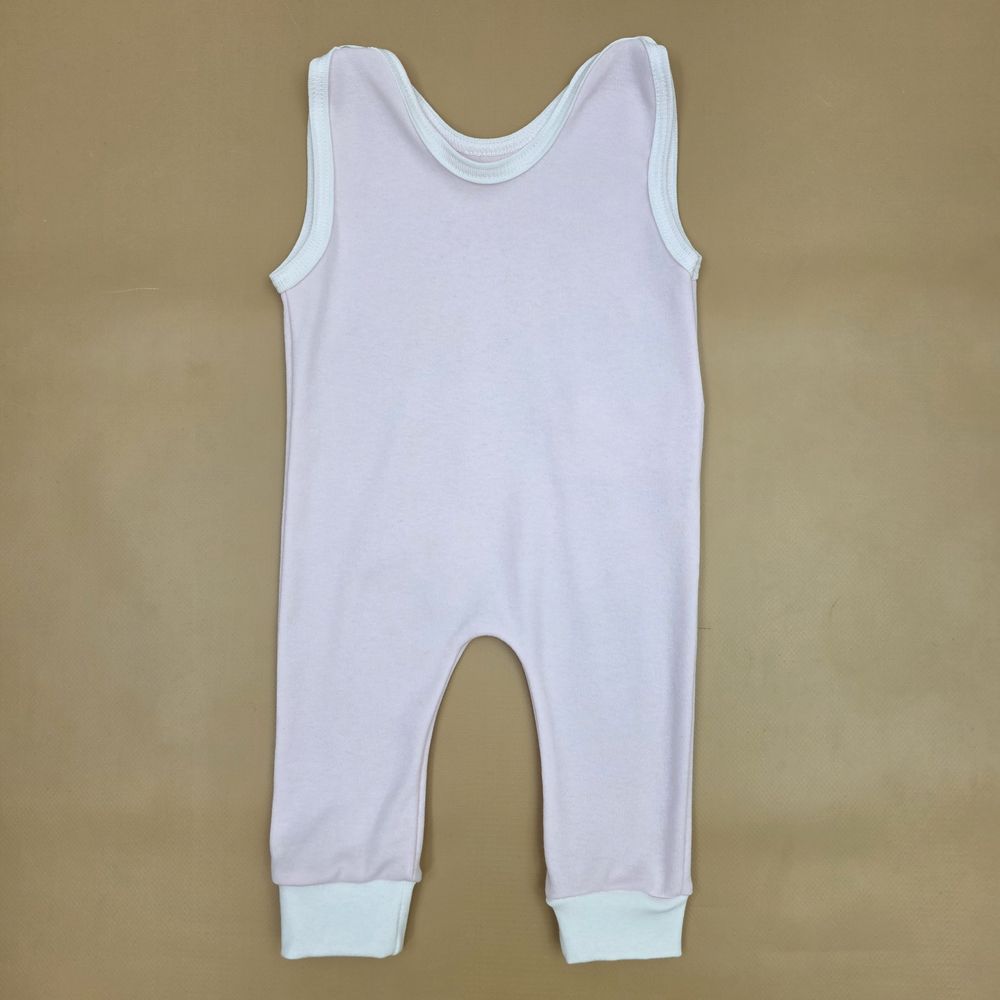 Ползунки на лямках №8 (интерлок, кнопки на плечах, без пяток) артикул анонс 16135-62МД