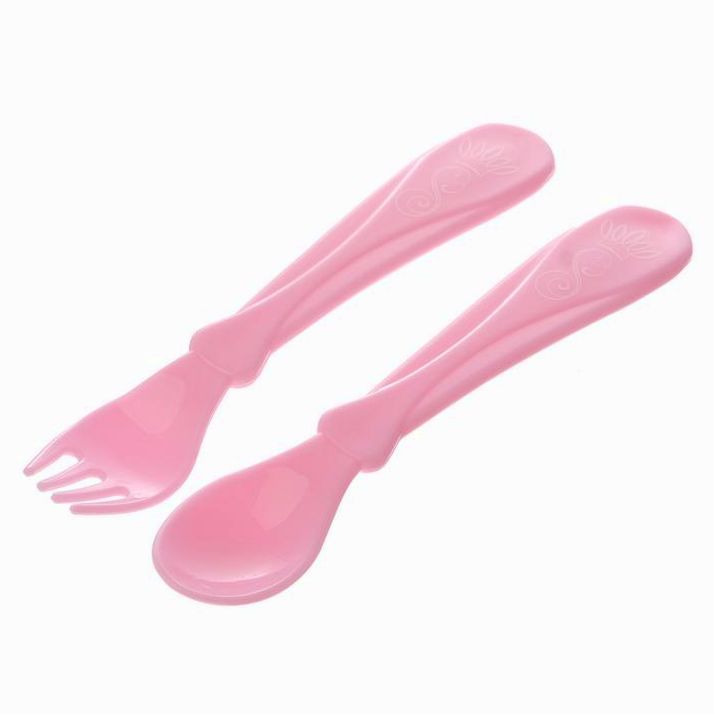 № 2618969 Столовые приборы «Принцесса», 2 предмета: ложка и вилка, от 5 мес., цвет розовый