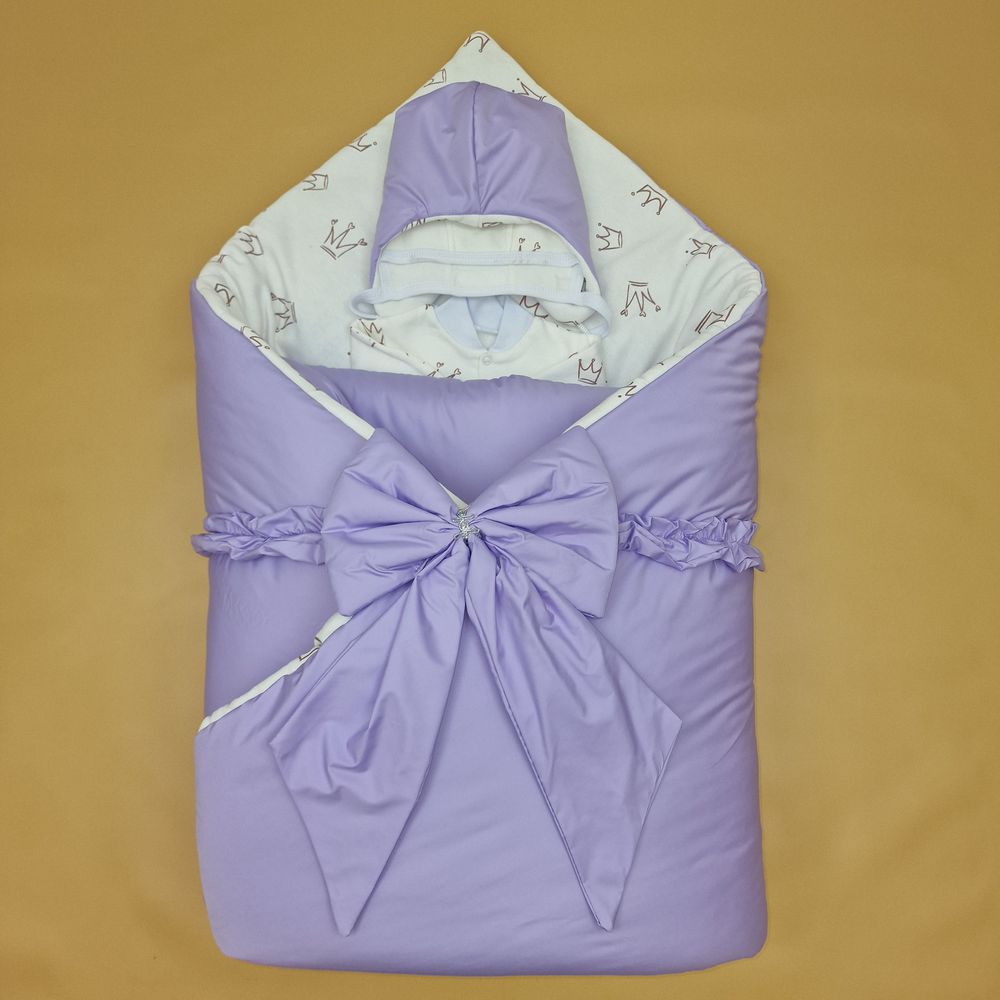 Комплект на выписку 3 пр: одеяло+шапочка+бант артикул анонс 1892д-2-2_у_25