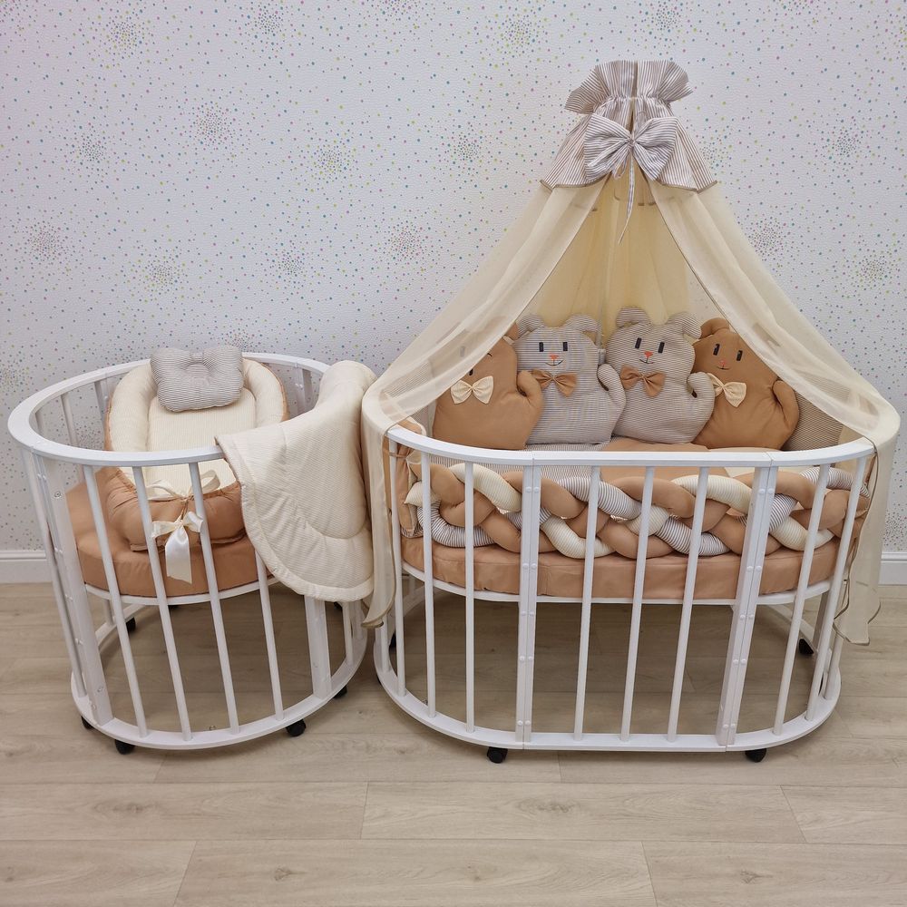 КПБ 19 пр (балдахин + борт + пододеяльник + 2 одеяла + наволочка + 2 подуш + 2 прост + гнездо (бязь) артикул анонс 1183-О-1_03