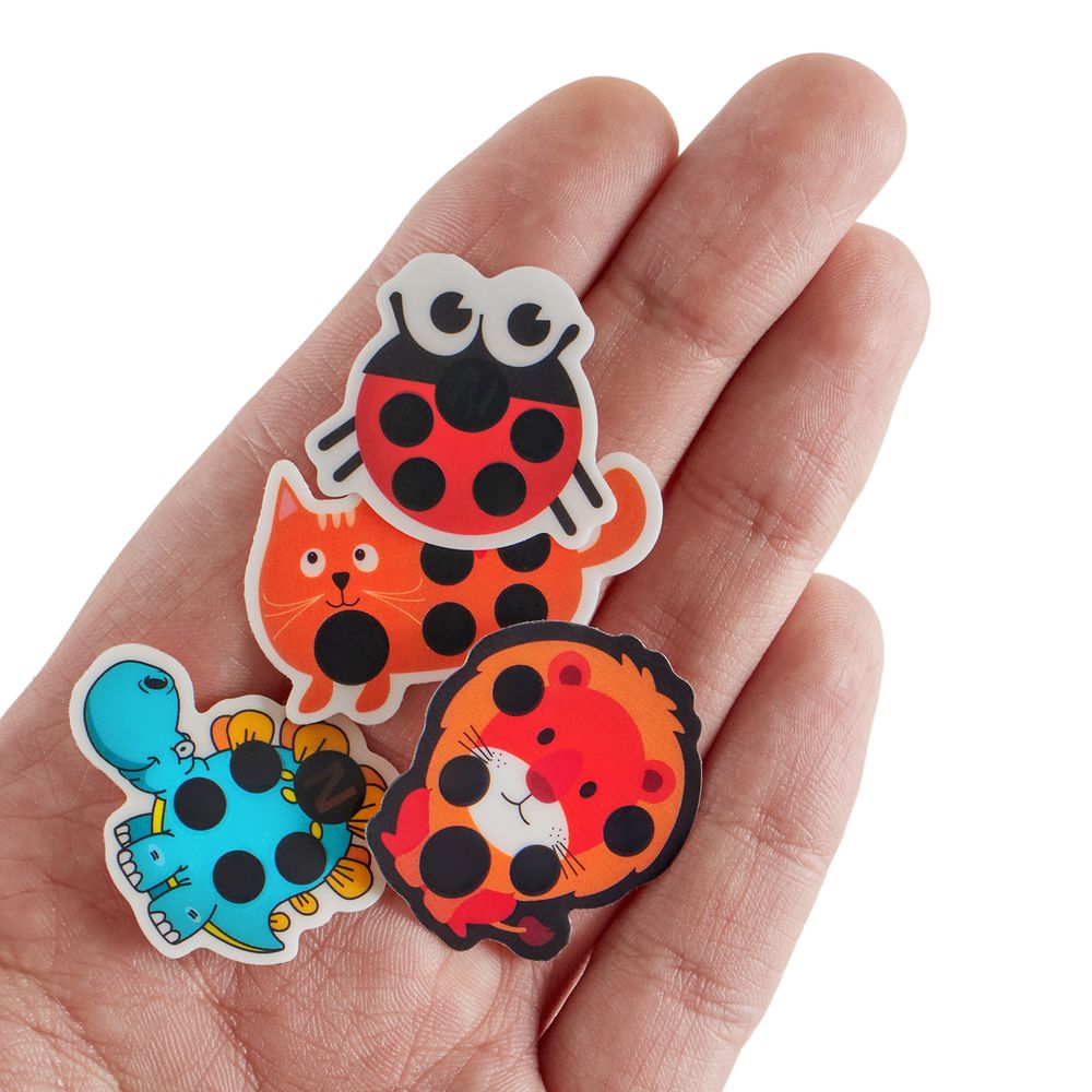 Картинка Детский термометр - наклейка налобный "Милые зверушки", до 40°, набор 4 шт (№10562593) от магазина Мир детей Товары для Новорожденных