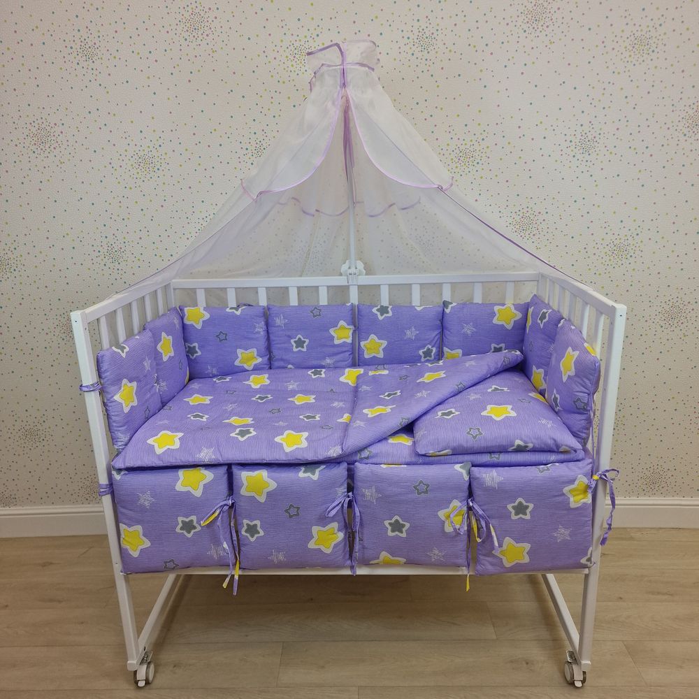 КПБ 18 пр (балдахин + борт + пододеяльник + одеяло + наволочка + подушка + простынь (бязь) 12кв артикул анонс 1144-0-1_04