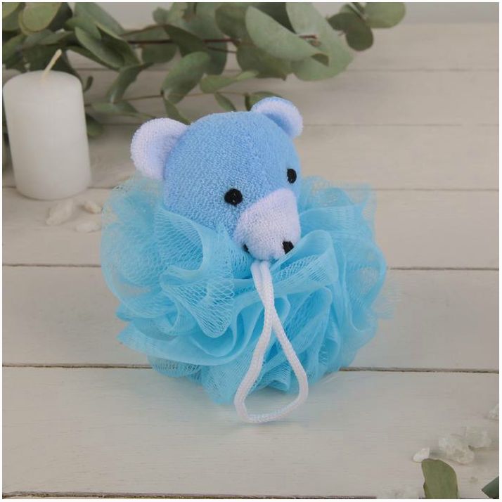 Мочалка для тела детская Доляна «Медвежонок» артикул анонс 2278742