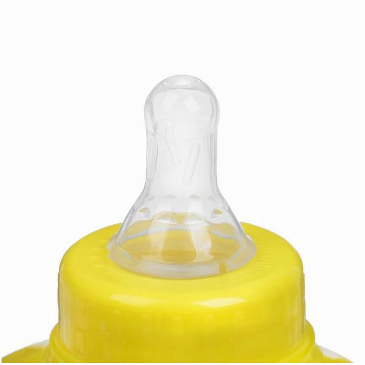 Картинка Бутылочка для кормления «Транспорт», классическое горло, с ручками, 150 мл., от 0 мес., цвет жёлтый (№2969878) от магазина Мир детей Товары для Новорожденных