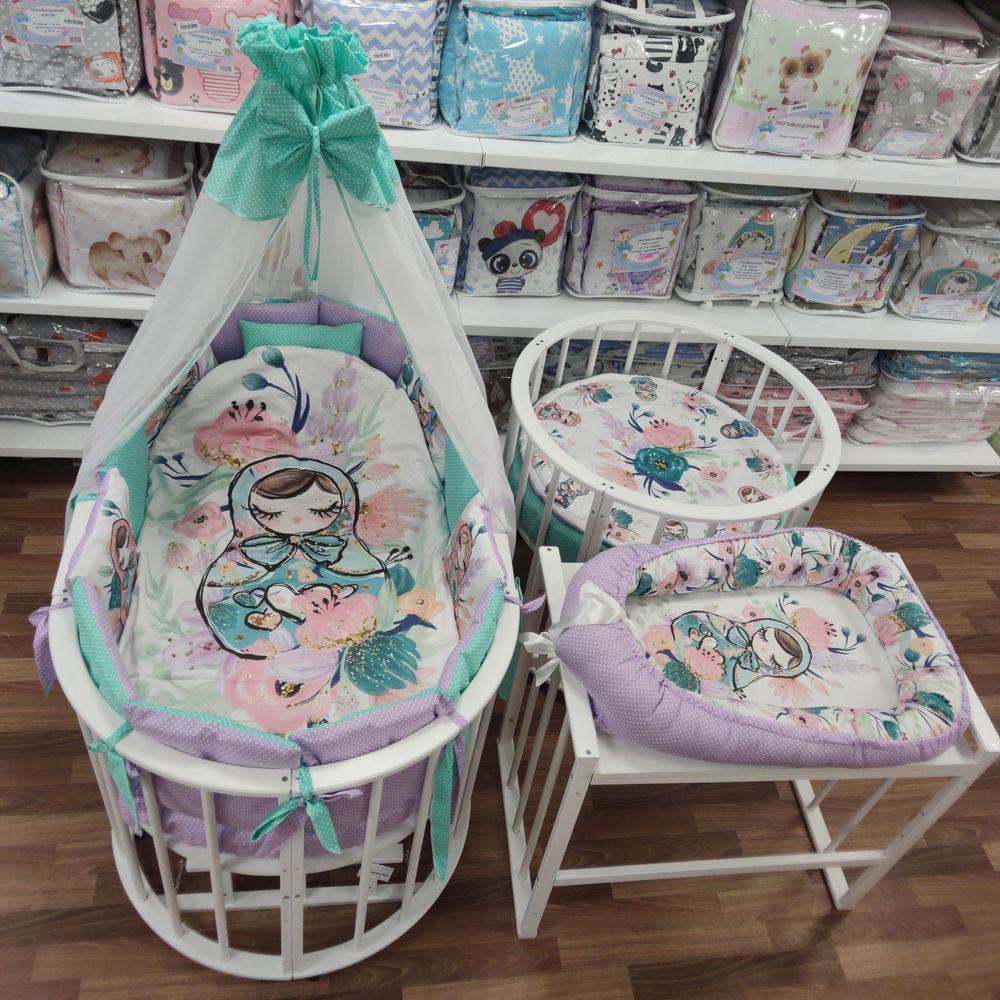 КПБ 21 пр (балдахин + борт + пододеяльник + 2 одеяла + навол + подуш + 2 прост + гнездо (бязь) 12кв артикул анонс 1151-О-1_08