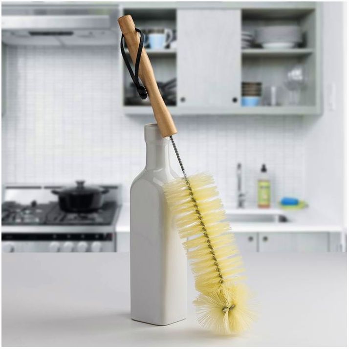 Ёршик для посуды с деревянной ручкой Доляна, 37?7 см артикул анонс 3565816