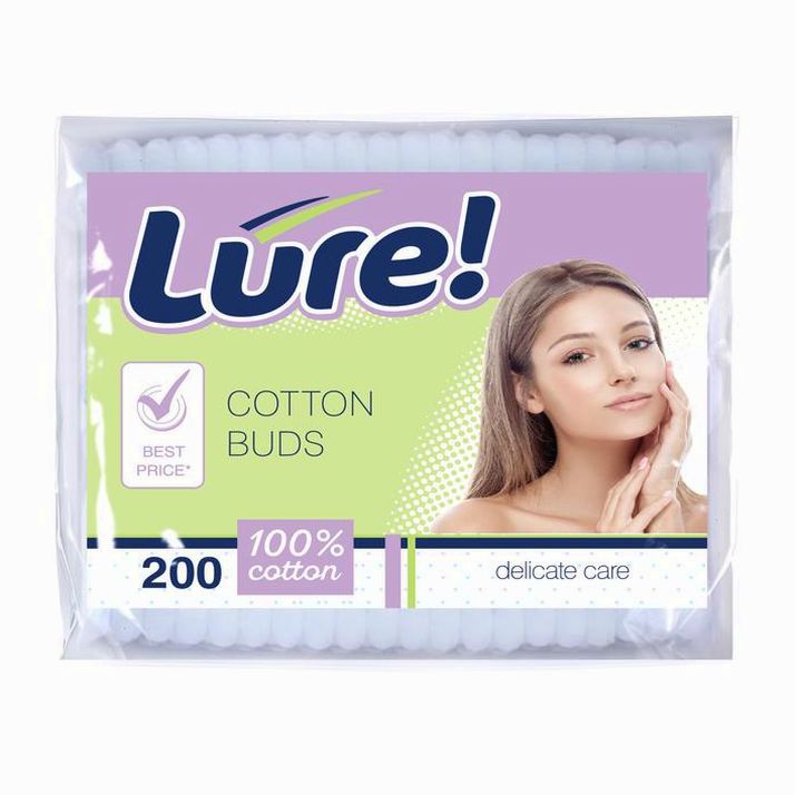 Ватные палочки LURE, 200 шт артикул анонс 4520950