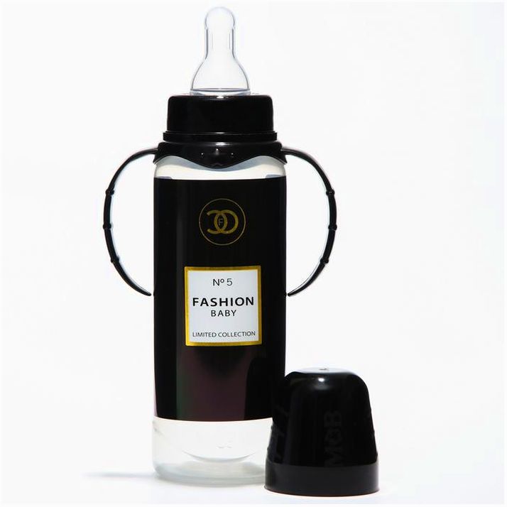 Картинка Бутылочка для кормления Fashion Baby, классическое горло, от 0 мес, 250 мл., цилиндр, с ручками (№5399848) от магазина Мир детей Товары для Новорожденных