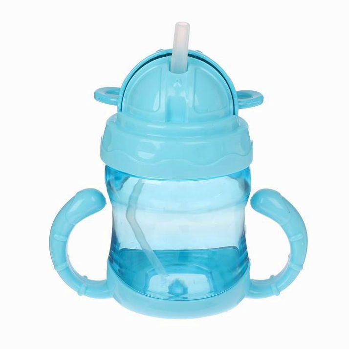 № 2793129 Поильник с трубочкой, 240 мл, с ручками, цвета МИКС