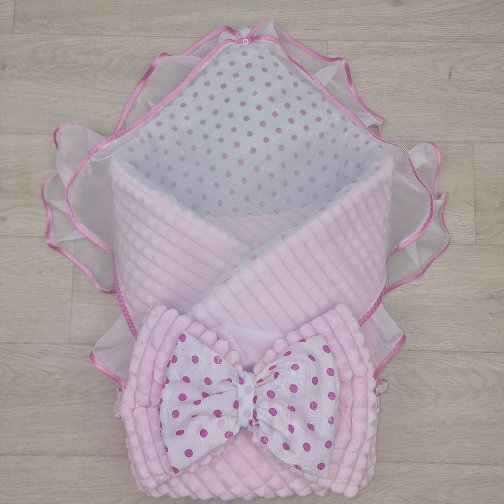 Комплект на выписку 3 пр: одеяло+уголок+бант (двухсторонний) артикул анонс 1876в-1-1_н_04