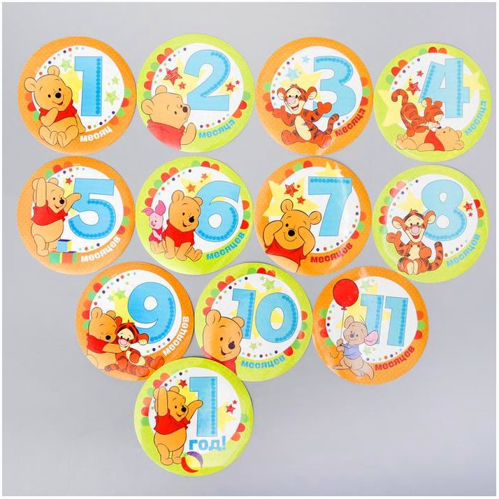 Картинка Наклейки для фотографирования, Медвежонок Винни и его друзья (№4116299) от магазина Мир детей Товары для Новорожденных