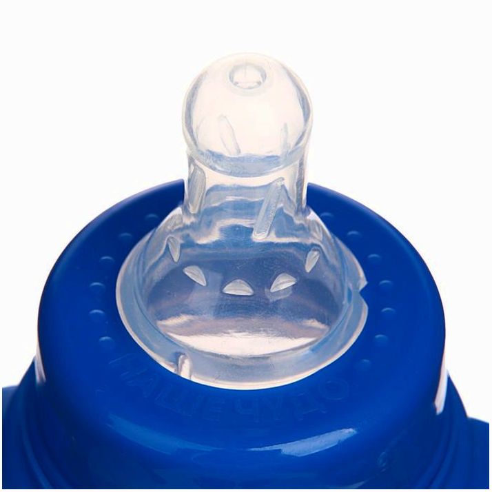 Картинка Бутылочка «Пингвинёнок Рокки» приталенная, с ручками, 250 мл, от 0 мес., цвет синий (№2969821) от магазина Мир детей Товары для Новорожденных