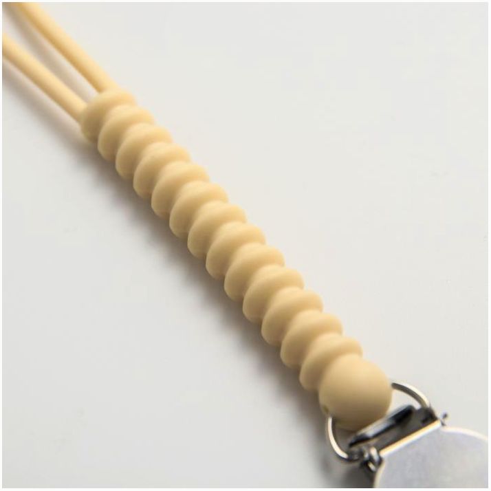 № 5421481 Держатель для соски - пустышки «Кольца», силиконовый, цвет бежевый