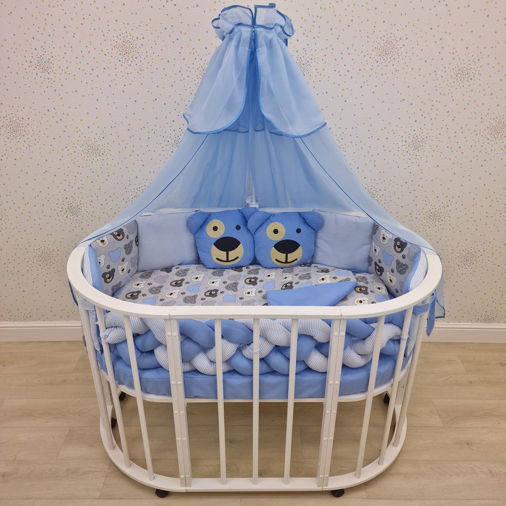 № 1190-0-1 КПБ 15 пр (балдахин + борт + пододеяльник + одеяло + наволочка + подушка + простынь (бязь)