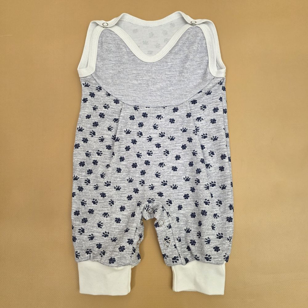 Ползунки на лямках №7 (интерлок, кнопки снизу и на плечах, без пяток) артикул анонс 16130-56МД