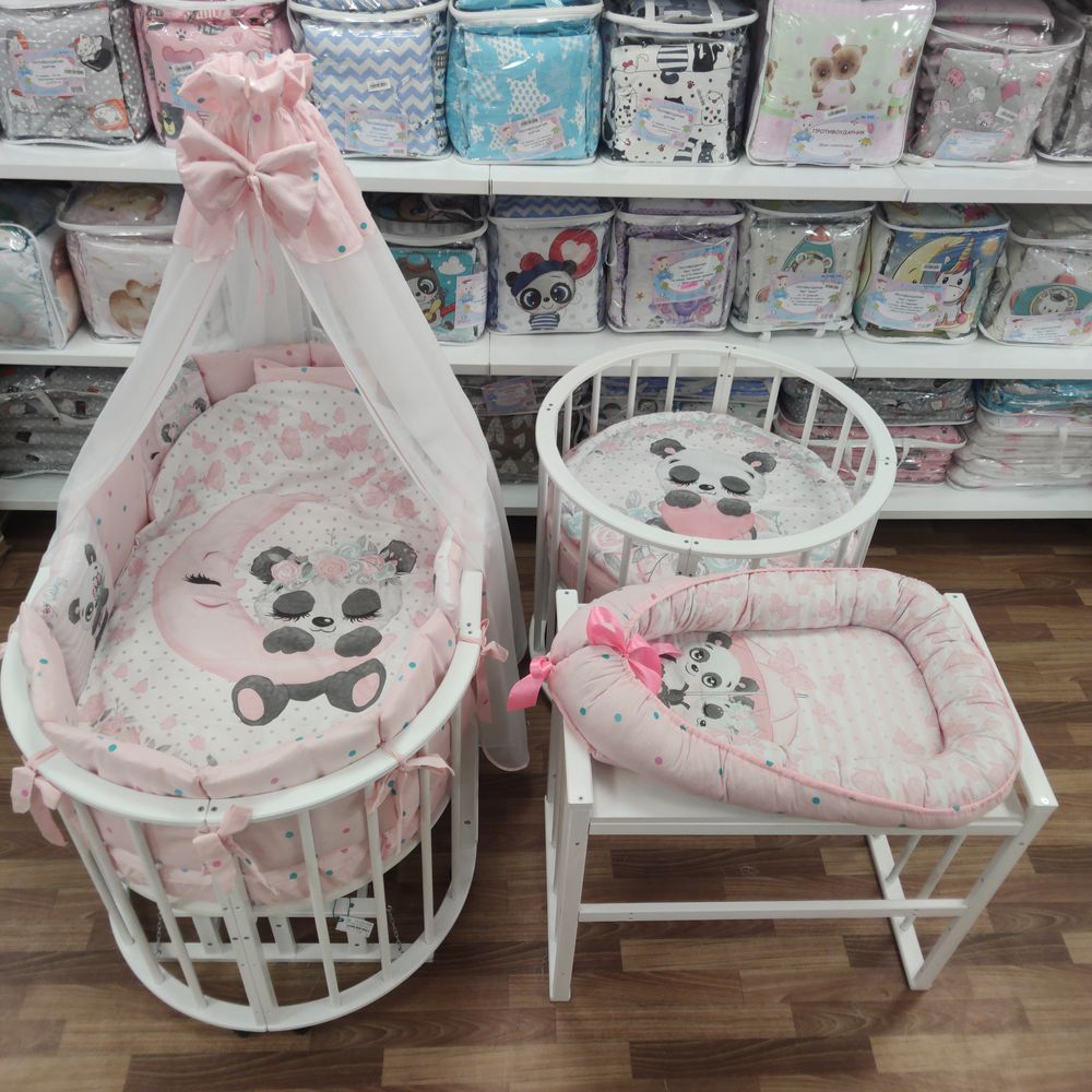 КПБ 21 пр (балдахин + борт + пододеяльник + 2 одеяла + навол + подуш + 2 прост + гнездо (бязь) 12кв артикул анонс 1151-О-1_14