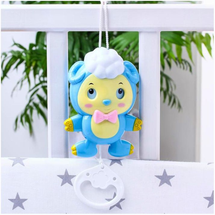 Подвеска музыкальная заводная «Барашик» на кроватку/коляску,цвет МИКС артикул анонс 2849242