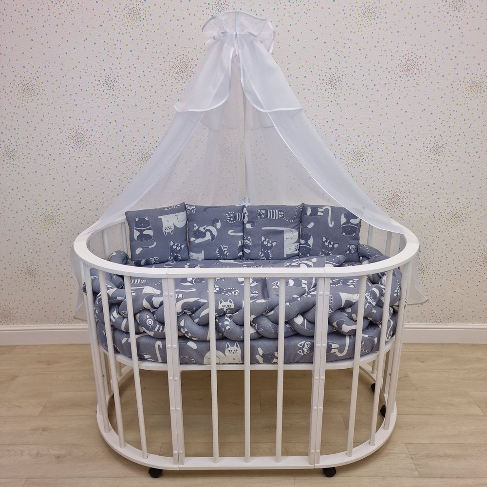 КПБ 11 пр (балдахин + борт + пододеяльник + одеяло + наволочка + подушка + простынь (бязь) коса артикул анонс 1154-0-1_04