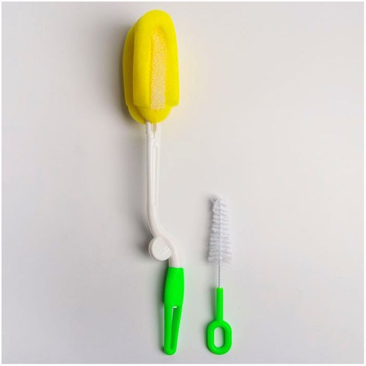 Картинка Набор ёршиков для бутылочек и сосок, с губкой, 2 предмета, цвета МИКС (№1592999) от магазина Мир детей Товары для Новорожденных