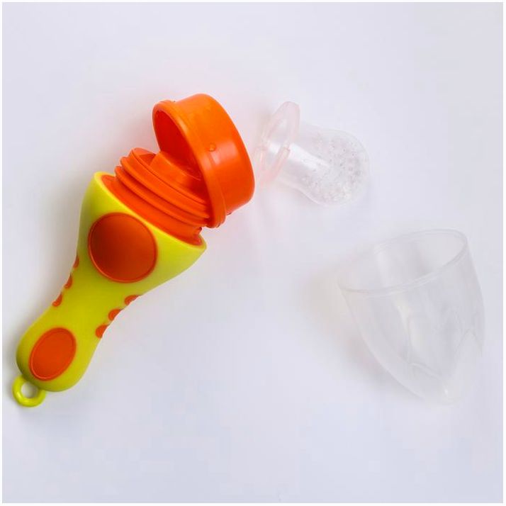 Картинка Изделие для прикорма с силиконовой сеточкой, цвет жёлтый/оранжевый (№2593636) от магазина Мир детей Товары для Новорожденных