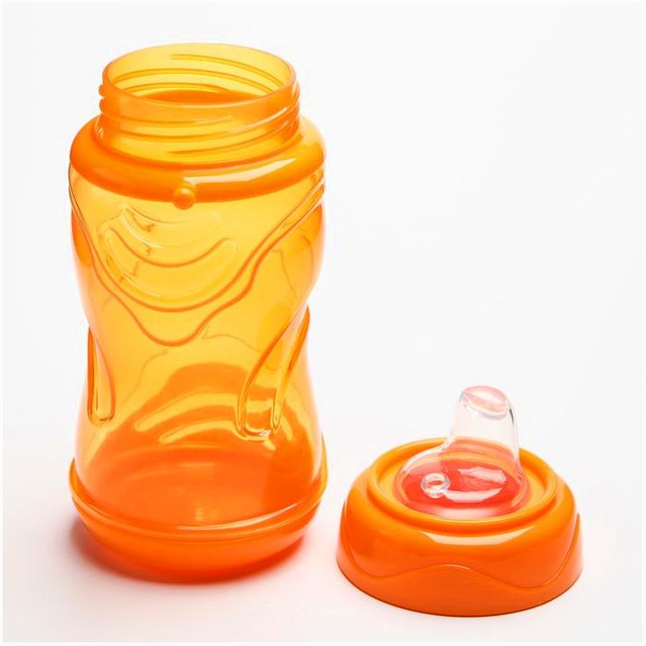 Картинка Поильник детский с мягким носиком, 300 мл., на ремещке, цвет оранжевый (№4591156) от магазина Мир детей Товары для Новорожденных