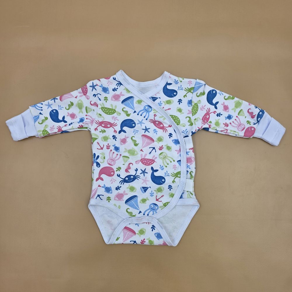 Боди №6 (интерлок, кнопки снизу и сбоку, длинный рукав) артикул анонс 0113-62МД