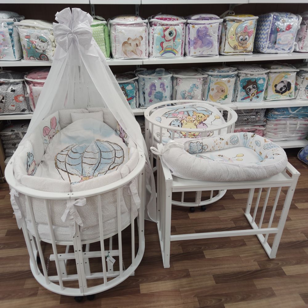 КПБ 21 пр (балдахин + борт + пододеяльник + 2 одеяла + навол + подуш + 2 прост + гнездо (бязь) 12кв артикул анонс 1151-О-1_28