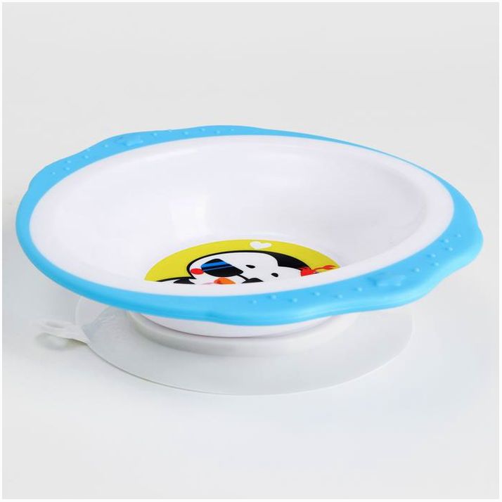 Картинка Набор детской посуды «Пингвинчик», тарелка на присоске 250мл, вилка, ложка (№7310963) от магазина Мир детей Товары для Новорожденных