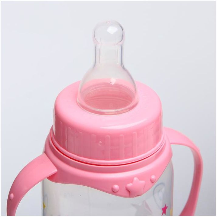 Картинка Бутылочка для кормления «Принцесса», классическое горло, 250 мл., от 3 мес, с ручками, цвет розовый (№2969814) от магазина Мир детей Товары для Новорожденных