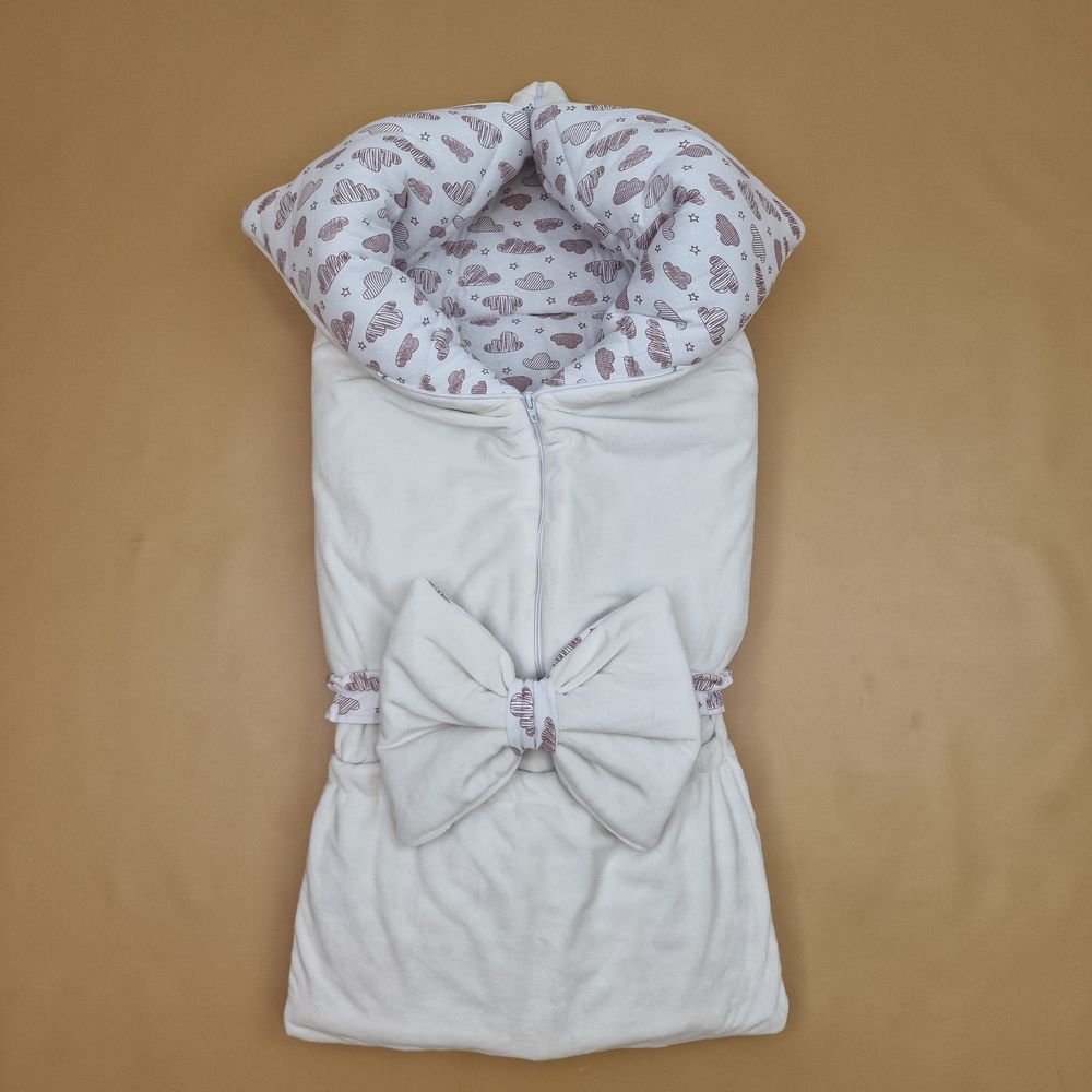 Конверт - одеяло трансформер с карманом+бант-подушка ассорти (плюш/футер) артикул анонс 7498-0-1_06