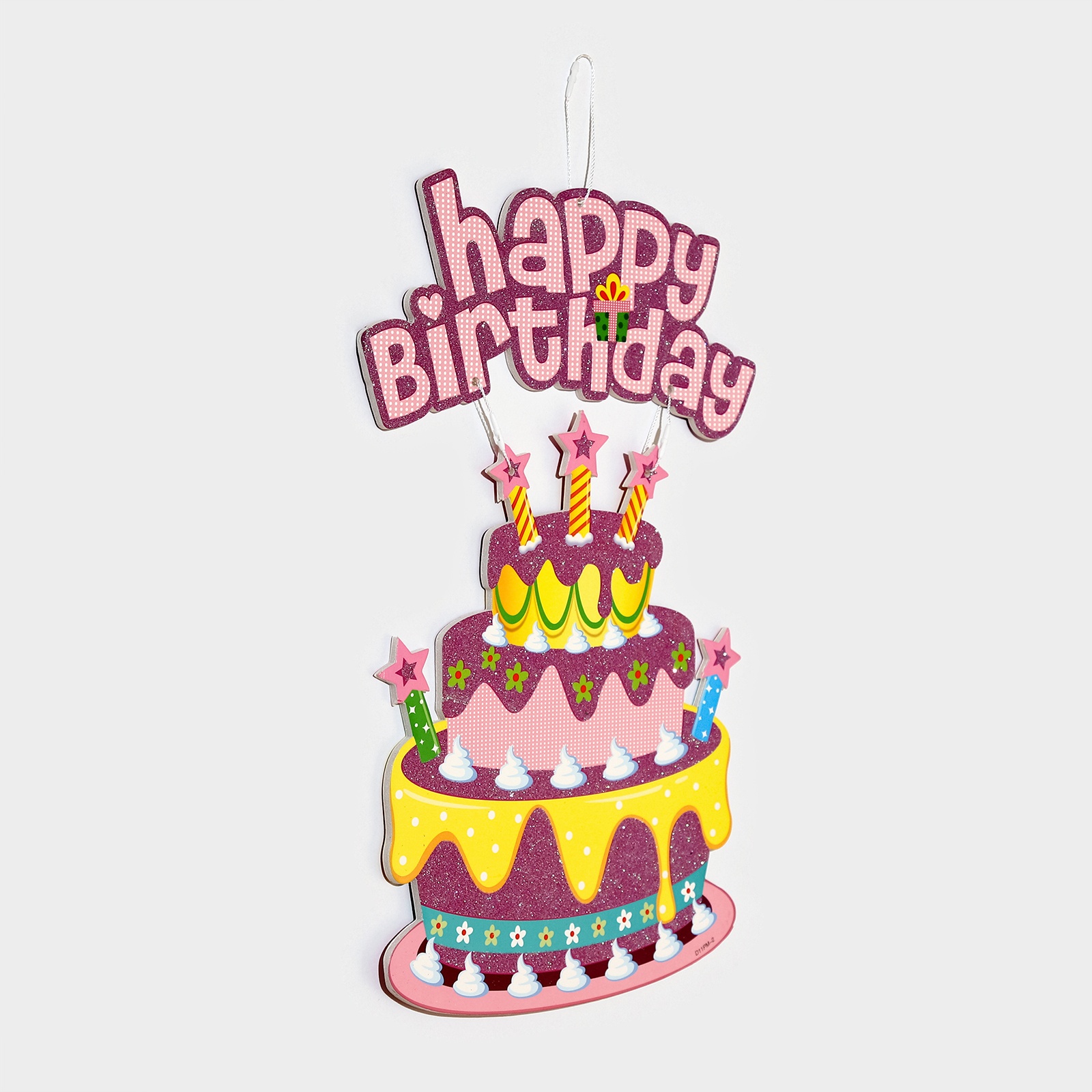 Картинка Декоративное украшение (подвеска) "Happy Birthday" 42х26 см, цв. розовый (№10519022) от магазина Мир детей Товары для Новорожденных