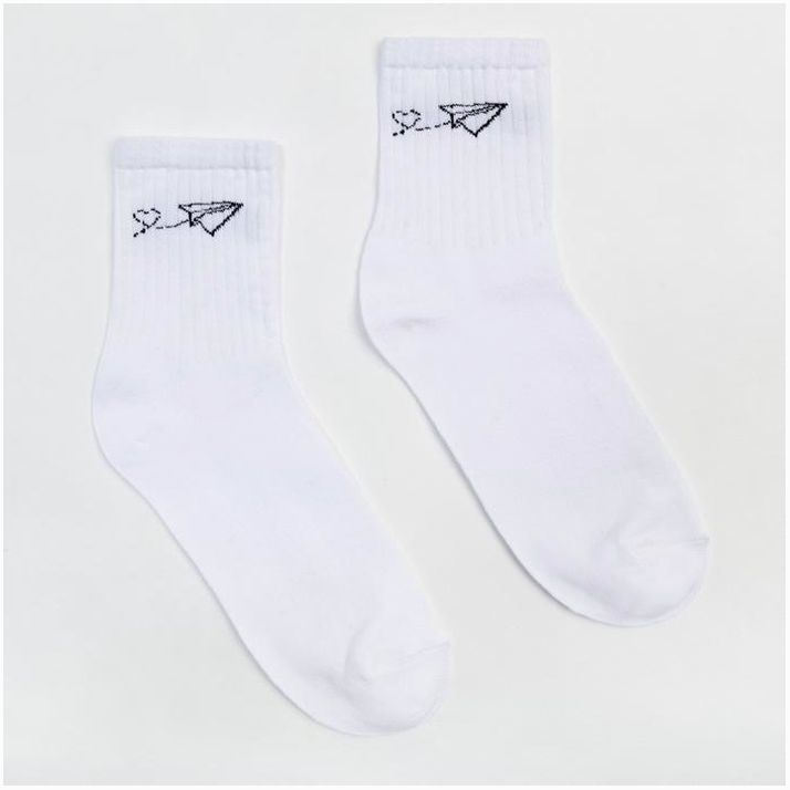 Носки женские MINAKU «Самолёт», цвет белый, размер 38-39 (25 см) артикул анонс 7425354