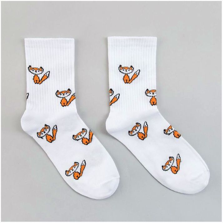 Носки женские «Лисички» цвет белый, размер 23-25 артикул анонс 6032973