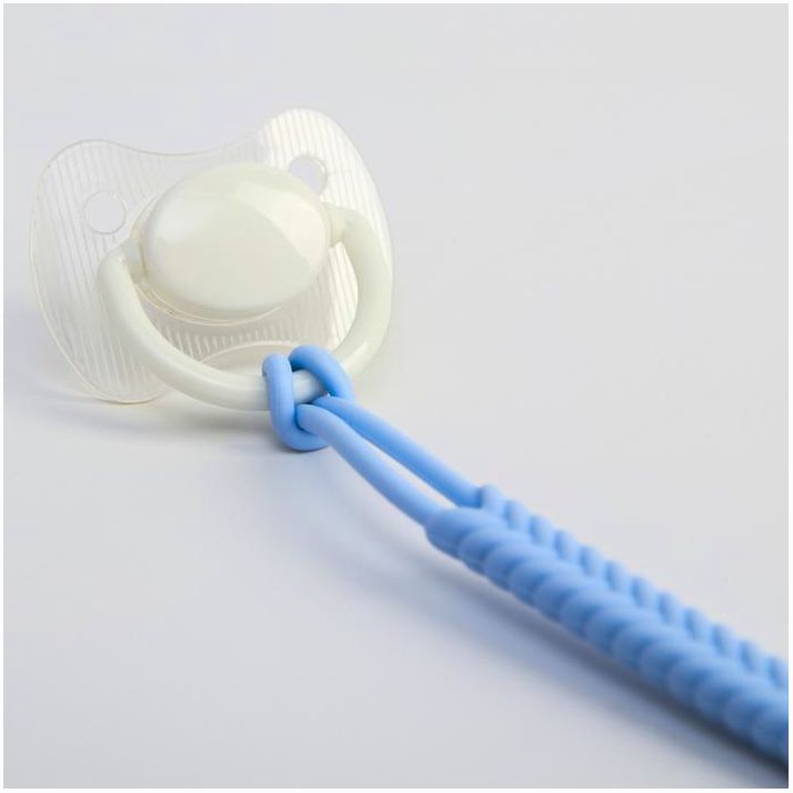 Картинка Держатель для соски - пустышки «Косичка», силиконовый, цвет голубой (№5421483) от магазина Мир детей Товары для Новорожденных