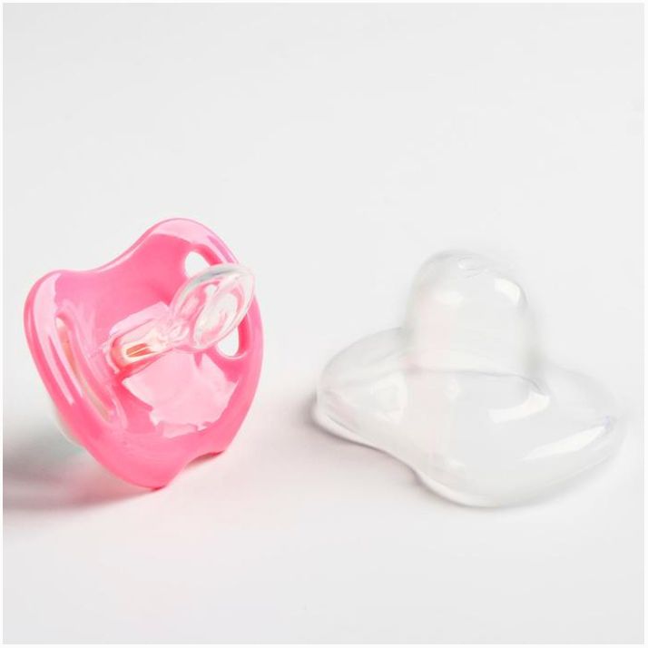 Картинка Соска-пустышка ортодонтическая, силикон, от 4 мес., с колпачком, цвет розовый (№4591101) от магазина Мир детей Товары для Новорожденных