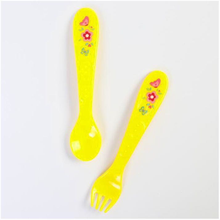 Картинка Набор для кормления: ложка и вилка «Для Малыша», от 5 мес., желтый МИКС (№4822604) от магазина Мир детей Товары для Новорожденных