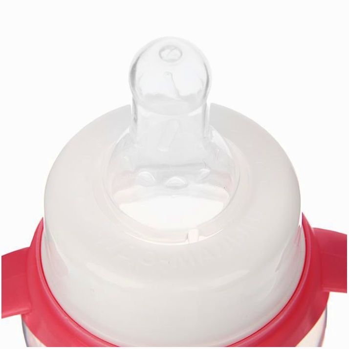 Картинка Бутылочка «Маленькая звёздочка» приталенная, с ручками, 250 мл, от 0 мес., цвет розовый (№2969843) от магазина Мир детей Товары для Новорожденных