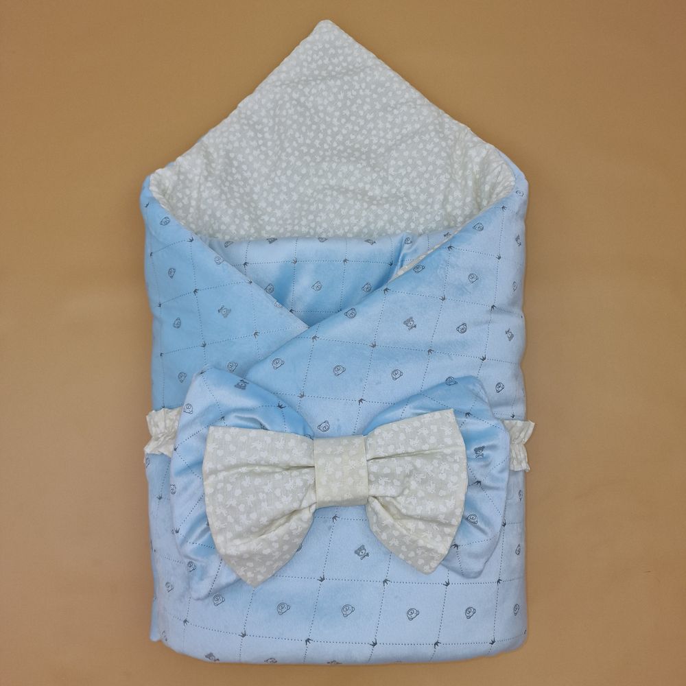 Комплект на выписку 2 пр: одеяло+бант (двухсторонний) артикул анонс 1876в-1-2_м_11
