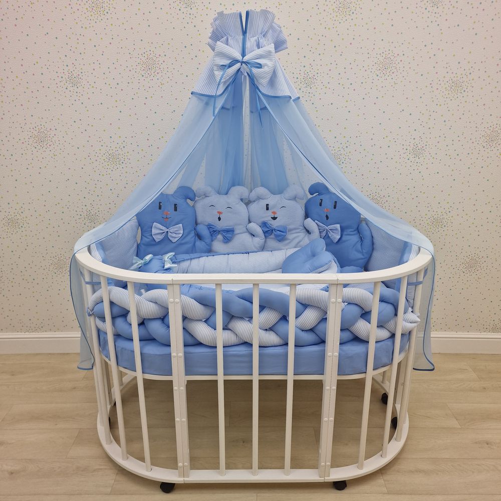 КПБ 17 пр (балдахин + борт + пододеяльник + одеяло + наволочка + 2подушки + простынь + гнездо (бязь) артикул анонс 1171-0-1_04