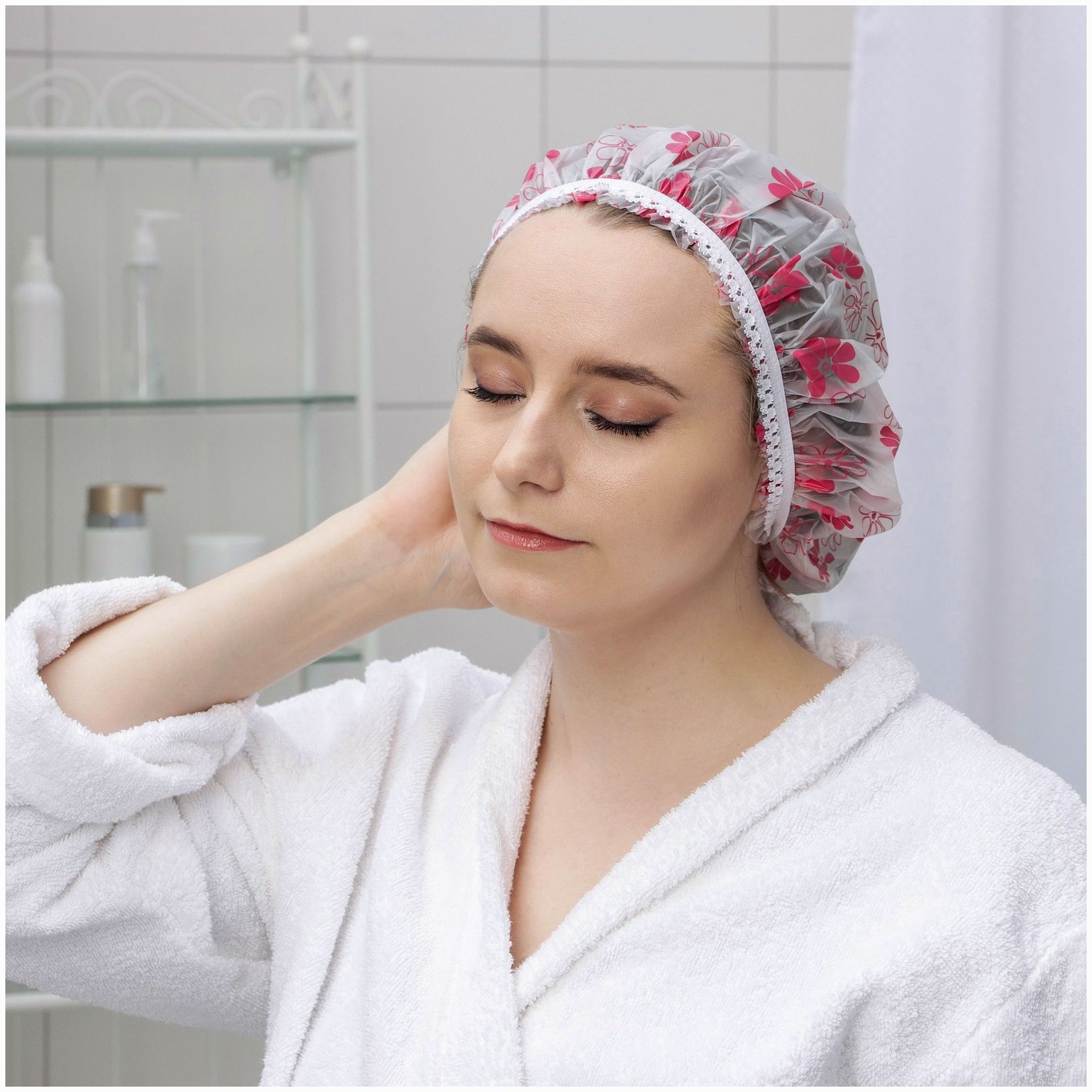 Шапочка для душа Доляна, цвет МИКС артикул анонс 3819430