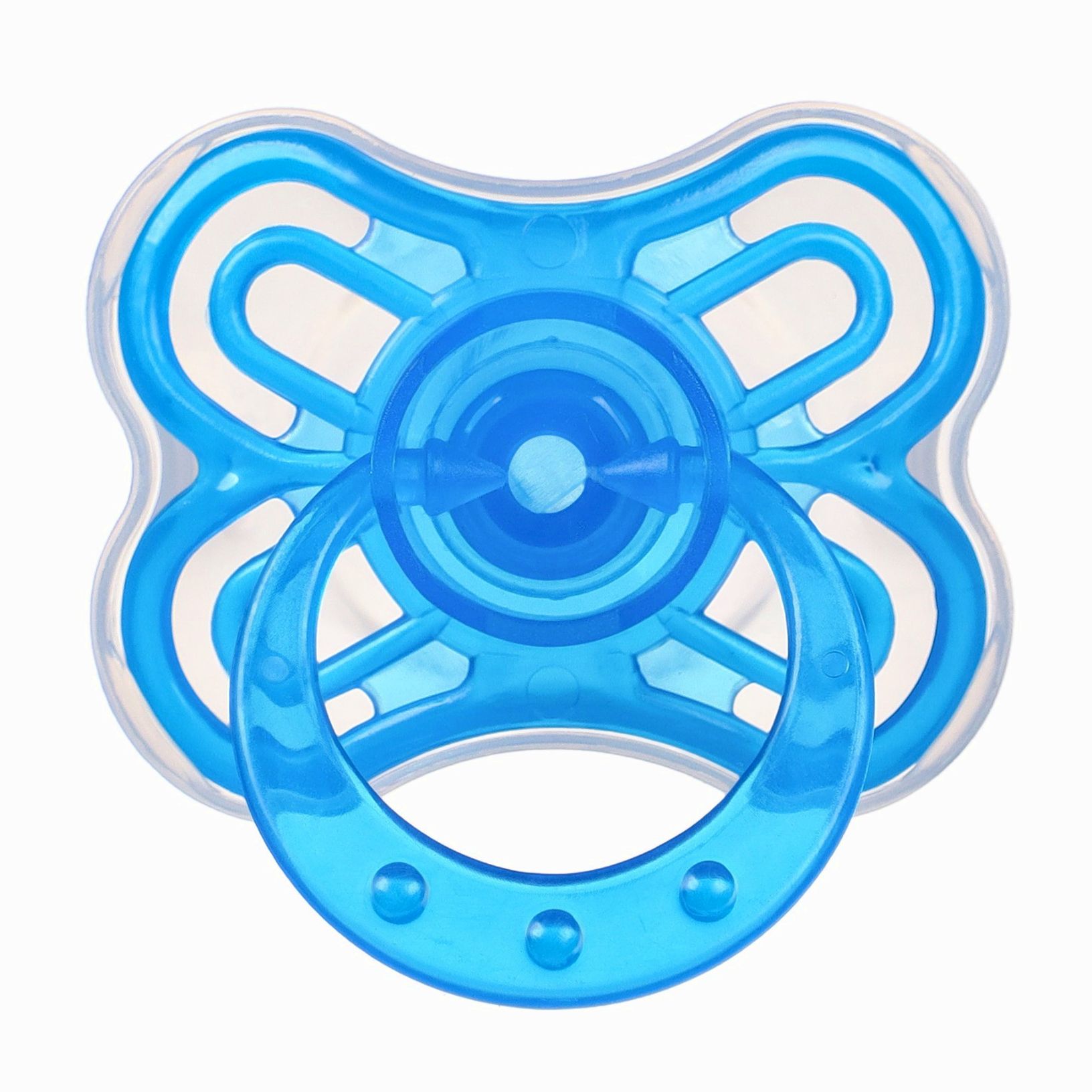 № 9844075 Набор Соска - пустышка с держателем, SL, КЛ +6 мес., с колпачком «Бабочка», голубой