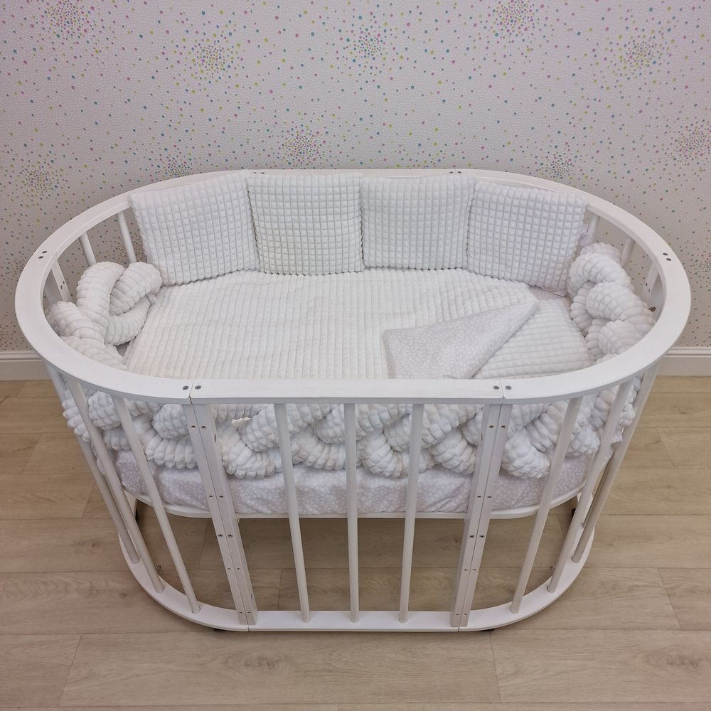 КПБ 9 пр (борт + пододеяльник + одеяло + подушка + простынь + (плюш/бязь) коса артикул анонс 1164-0-1бб_09