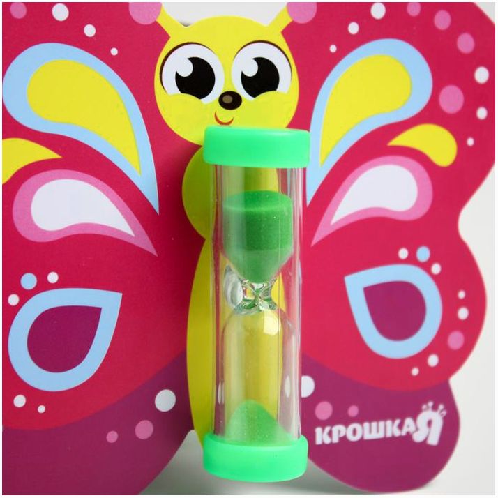 Картинка Песочные часы детские для чистки зубов на присоске «Бабочка», 3 минуты (№3893608) от магазина Мир детей Товары для Новорожденных