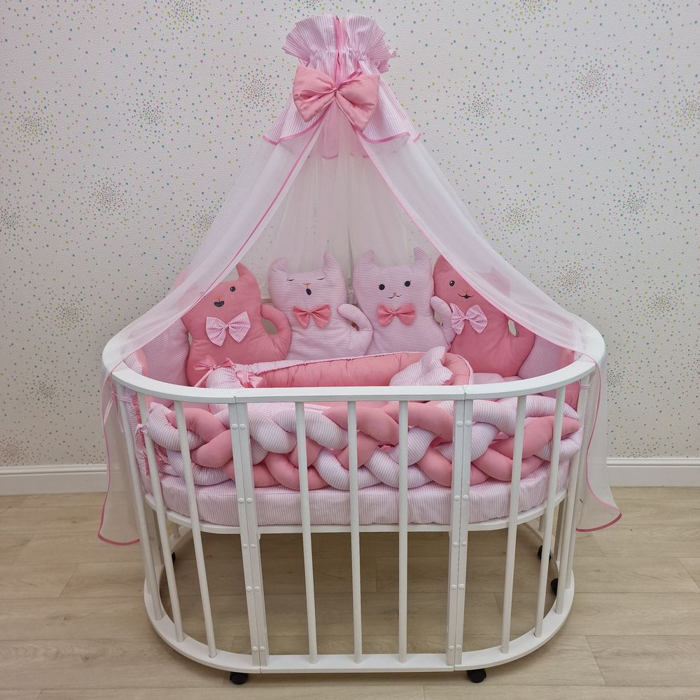 КПБ 17 пр (балдахин + борт + пододеяльник + одеяло + наволочка + 2подушки + простынь + гнездо (бязь) артикул анонс 1172-0-1_09