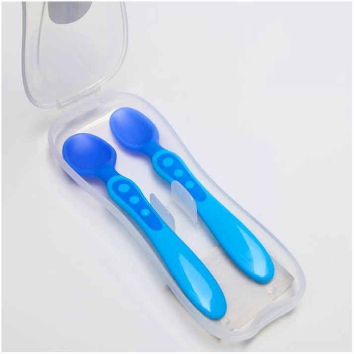 Картинка Набор ложек для кормления, 2 шт., в контейнере для хранения, цвет МИКС (№3978647) от магазина Мир детей Товары для Новорожденных